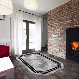 Conceptum Alfombra de Pasillo Gris y Negro 80 x 150 cm
